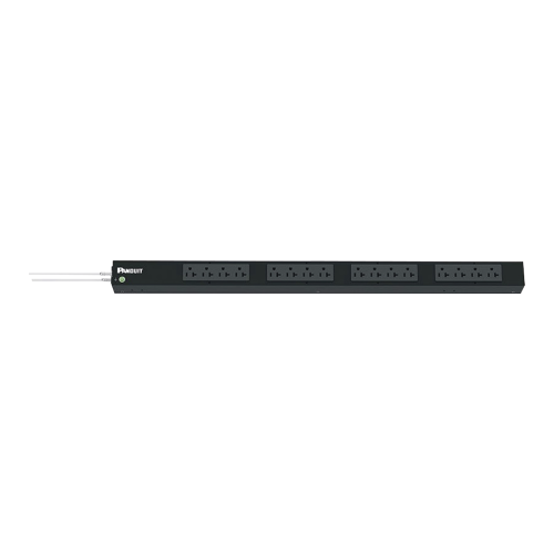 PANDUIT P16B07M PDU Básico para Distribución de Energía, Enchufe de Entrada NEMA 5-20P, Con 16 Contactos NEMA 5-20R, de Instalación Vertical, 20 Amp, 120 Vca