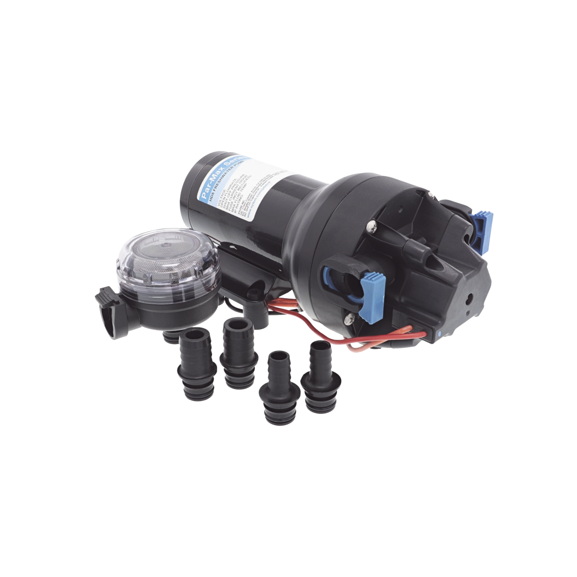 JABSCO P501J-118S-3A Bomba de diafragma controlada por presión para trabajo pesado ParMax de 12 Vcd, caudal de 5 GPM, presión máxima 60 psi, para manguera de diámetro interior de 13 mm (1/2″) y 19 mm (3/4″)