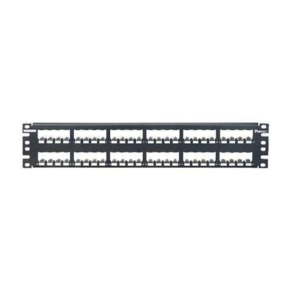 PANEL DE PARCHEO PANDUIT CAT6, 48 PUERTOS RJ-45, 2U, NEGRO, CP48BLY