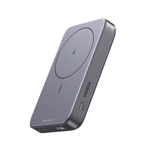 UGREEN PB206 Power Bank MagSafe de 10000mAh NEXODE | 20W | 1 USB-C | 1 USB-A | Carga Rápida bidireccional | Soporta modo Standby | Soporte Plegable | Ultra Delgado | Ultra ligero | Compatible con iPhone 15/14/13/12 | Color Gris.