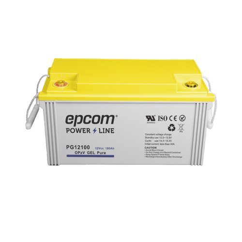EPCOM POWERLINE PG12100 Batería de GEL PURO OPzV, 12 V @ 100 Ah, Ciclo profundo, Uso en Aplicaciones Fotovoltaicas y de Respaldo