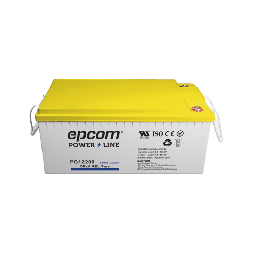 EPCOM POWERLINE PG12200 Batería de GEL PURO OPzV, 12 V @ 200 Ah, Ciclo profundo, Uso en Aplicaciones Fotovoltaicas y de Respald