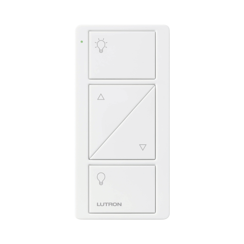 LUTRON ELECTRONICS PJ22BRLGWHL01 Control remoto PICO 3 botones encender/apagar, subir/bajar intensidad, color blanco, complemente con un atenuador Caseta, RA2, RadioRa2.