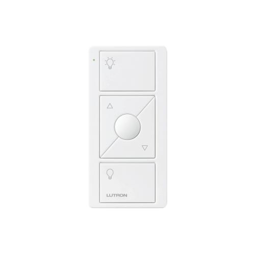LUTRON ELECTRONICS PJ23BRLGWHL01 Control remoto PICO 3 botones encender/apagar, subir/bajar intensidad, color blanco, complemente con un atenuador Caseta, RA2, RadioRa2.