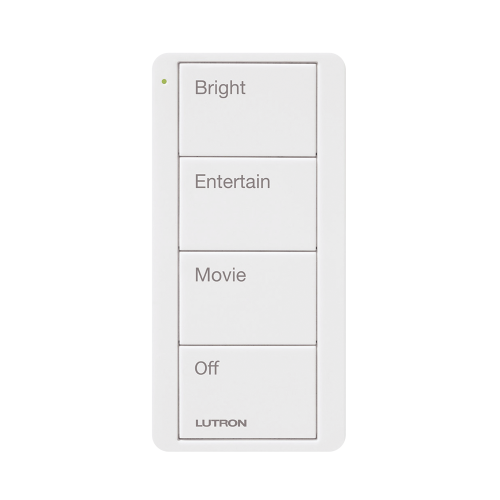 LUTRON ELECTRONICS PJ24BGWHP01 Control inalambrico PICO, 4 botones para con escenas ya predefinidas y grabado.