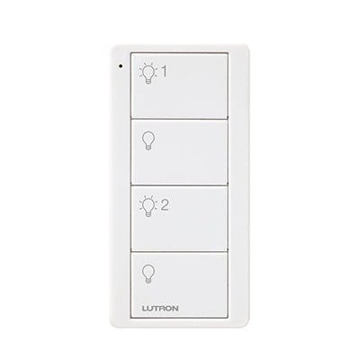 LUTRON ELECTRONICS PJ24BWHL21P Control remoto PICO 4 botones 2 grupos de encender/apagar. Complemente con un switch on/off o atenuador, Caseta, RA2, RadioRa2