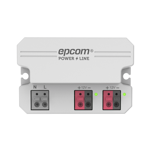 EPCOM POWERLINE PL0012 Fuente de alimentación, 12 Vcc, 2 Amperes, Terminales de entrada para Vca en 2 pines, 2 salidas para Vcc en 2 pines