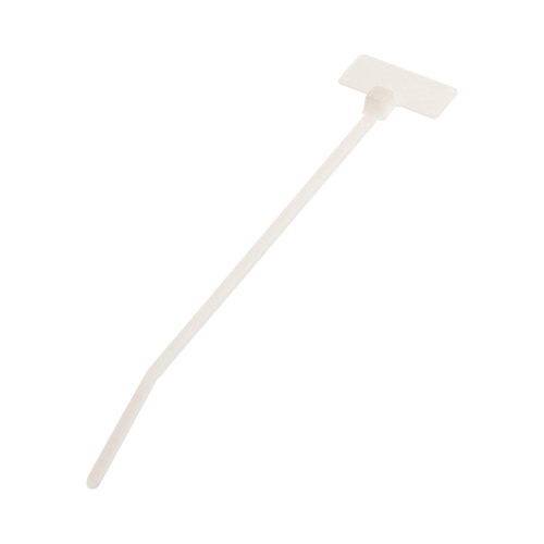 PANDUIT PLF1M-C Cincho de Identificación Tipo Bandera, 109 mm largo x 2.4mm ancho, Área de Marcado de 7.9 x 19.1 mm, Nylon 6.6, Color Natural, Bolsa de 100pz