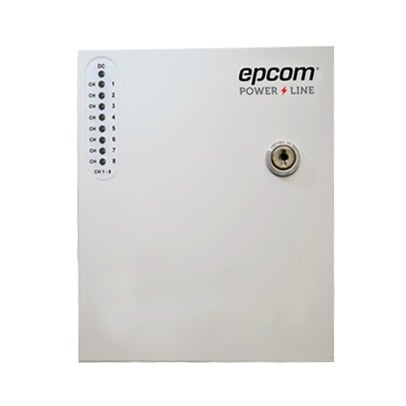 EPCOM POWERLINE PLK-24-AC-8A Fuente de Alimentación Profesional de 24 Vca @ 8 Amper, Soporta 8 Cámaras, Voltaje de Entrada 110 Vca