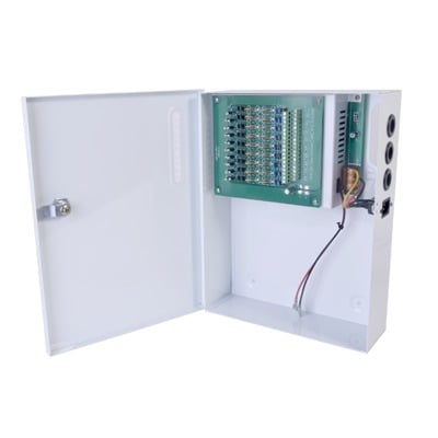 EPCOM POWERLINE PLK12DC20ABK Fuente de Poder Profesional de 12 Vcc @ 20 A, Soporta 18 Cámaras, Capacidad de Batería de Respaldo (No Incluida), Voltaje de Entrada de 96-264 Vca