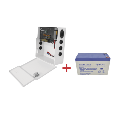 EPCOM POWERLINE PLK12DC4ABK/K Kit, Fuente PLK12DC4ABK + Batería incluída LK712