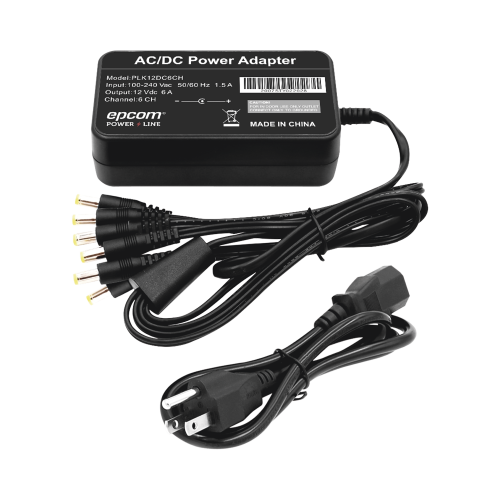 EPCOM POWERLINE PLK12DC6CH Fuente de Alimentación de 6 Salidas tipo Jack Macho de 12 Vcc, 6 Amper