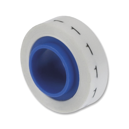 PANDUIT PMDR-1 Rollo de Etiquetas Marcadoras, Pre-Impresos con el Número 1, de 2.4 metros, Color Blanco