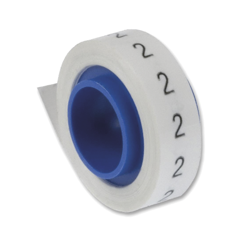 PANDUIT PMDR-2 Rollo de Etiquetas Marcadoras, Pre-Impresos con el Número 2, de 2.4 metros, Color Blanco