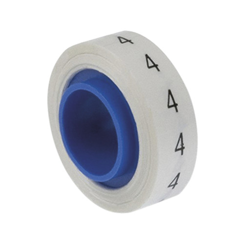 PANDUIT PMDR-4 Rollo de Etiquetas Marcadoras, Pre-Impresos con el Número 4, de 2.4 metros, Color Blanco