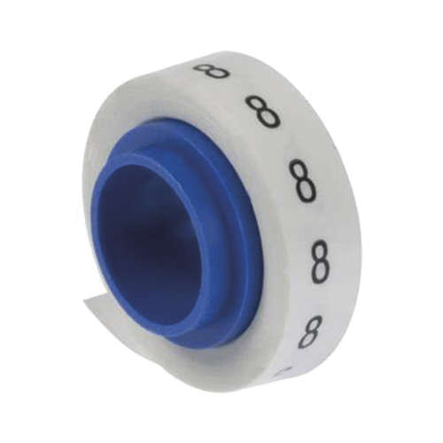 PANDUIT PMDR-8 Rollo de Etiquetas Marcadoras, Pre-Impresos con el Número 8, de 2.4 metros, Color Blanco