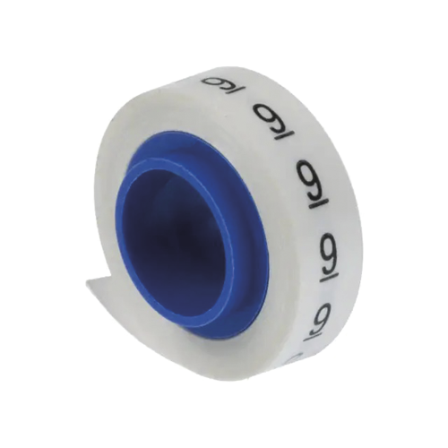PANDUIT PMDR-9 Rollo de Etiquetas Marcadoras, Pre-Impresos con el Número 9, de 2.4 metros, Color Blanco