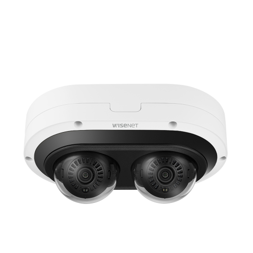 Hanwha Techwin Wisenet PNM-12082RVD Camara IP Multi-sensor Multi-direccional, 2 Canales de 6MP, H.265 + WiseStream II, WDR 120dB, Exterior IP67, IK10, NEMA4X