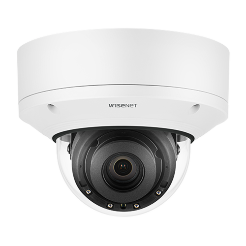 Hanwha Techwin Wisenet PNV-A6081R Cámara Domo 2MP con IA, Antivandalica, Lente Motorizado de 4.38 A 9.33mm, P-Iris, WDR 120dB, Ranura SD, IP66 IP67 IP6K9K IK10+ NEMA4X