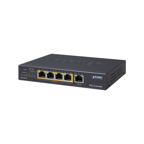 PLANET POE-E304 Extensor Ultra PoE de 65 Watts Con 4 Puertos Gigabit de Salida 802.3 af/at