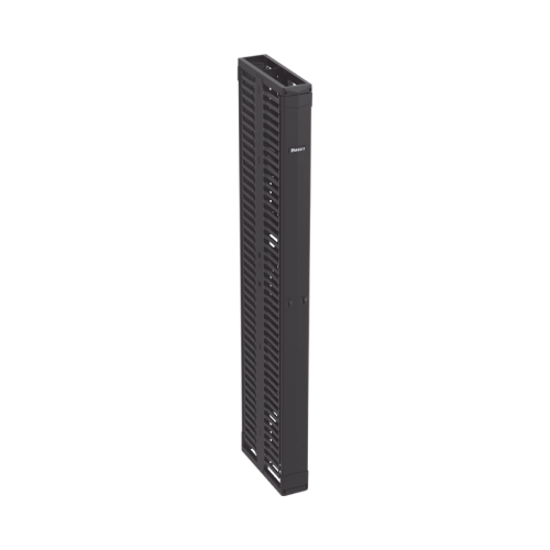 PANDUIT PR2VD06 Organizador Vertical PatchRunner™, Doble (Frontal y Posterior), Para Rack Abierto de 45 Unidades, 6in de Ancho, Color Negro
