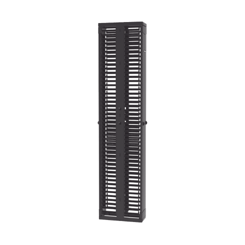 PANDUIT PR2VD08 Organizador Vertical PatchRunner™, Doble (Frontal y Posterior), Para Rack Abierto de 45 Unidades, 8in de Ancho, Color Negro
