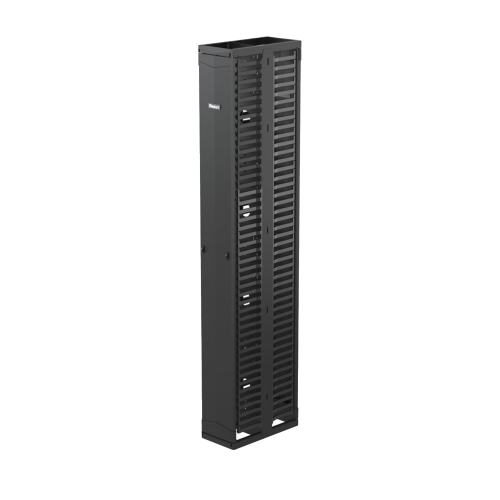 PANDUIT PR2VD10 Organizador Vertical PatchRunner™, Doble (Frontal y Posterior), Para Rack Abierto de 45 Unidades, 10in de Ancho, Color Negro