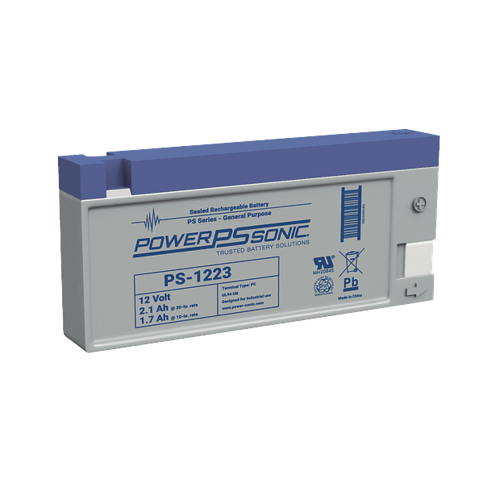 POWER SONIC PS-1223-PC Batería 12V, 2.1AH, Para Respaldo, Tecnologías AGM/VRLA, 5 Años Vida Útil, Terminales PC, Reconocida UL