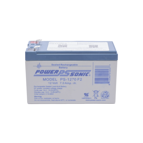 POWER SONIC PS-1270-F2 Batería 12V, 7AH, Para Respaldo, Tecnologías AGM/VRLA, 5 Años Vida Útil, Terminales F2, Reconocida UL