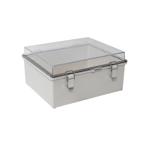 PRECISION PST-1929-14ET Gabinete Plástico ABS, Puerta Transparente, Uso en Intemperie IP66 (190 x 290 x 140 mm) cierre por Broche Inoxidable y Permite Cerrado con Candado y Llave (Perno 5mm) No Incluido