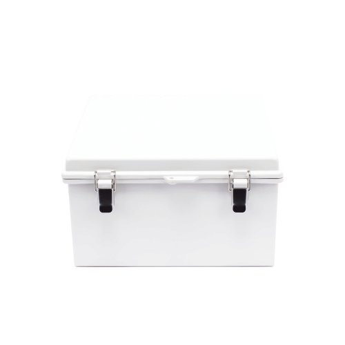 PRECISION PST-3030-18E Gabinete de Plástico ABS, Uso en Intemperie ip66 (300 x 300 x 180 mm) Cierre por Broche Inoxidable y Permite Cerrado con Candado y Llave (Perno 5mm) No Incluido