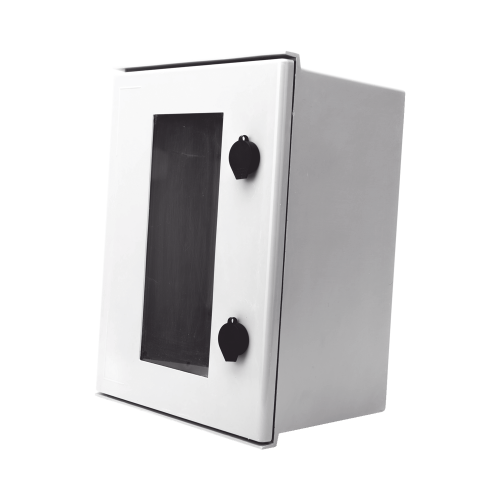 PRECISION PST-3040-20PT Gabinete de Poliéster IP65 Puerta Transparente, Uso en Intemperie (300 x 400 x 200 mm) con Placa Trasera Interior de Plástico (Incluye Chapa y Llave).