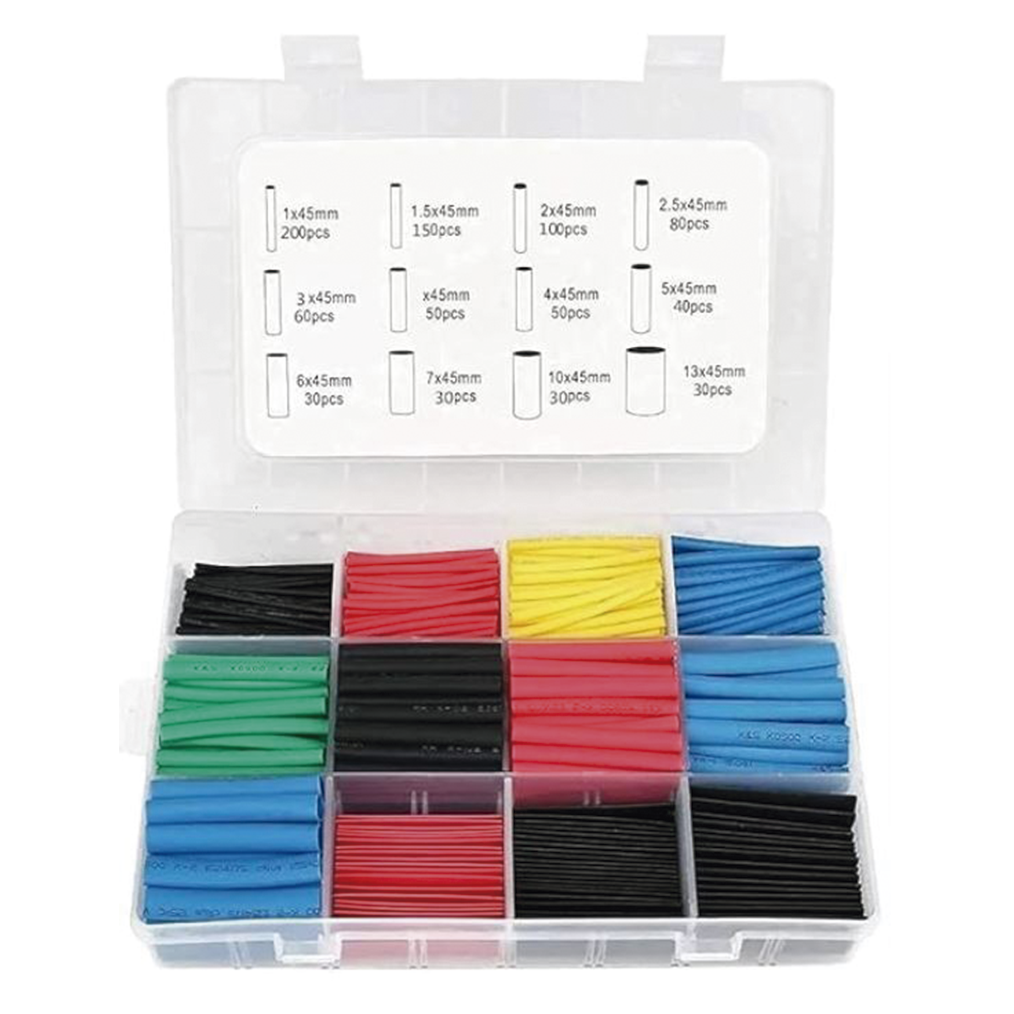 PRECISION PST-C04-002 850 Tubos Termoencogibles (Termofit) 2:1, de 12 Diferentes Medidas