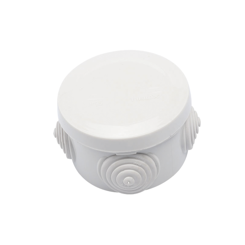 PRECISION PST-C70-ER Caja Derivación-Conexión de Plástico Circular con 4 Glándulas de Goma (70 diámetro X 48 alto mm). Para Instalaciones Comerciales, Residenciales e Industriales. Cerrado a Presión.