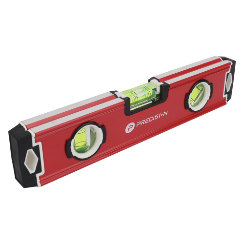 PRECISION PST-H080-01 Nivel Magnético de Aluminio Tipo Torpedo de 9” con Triple Burbuja.