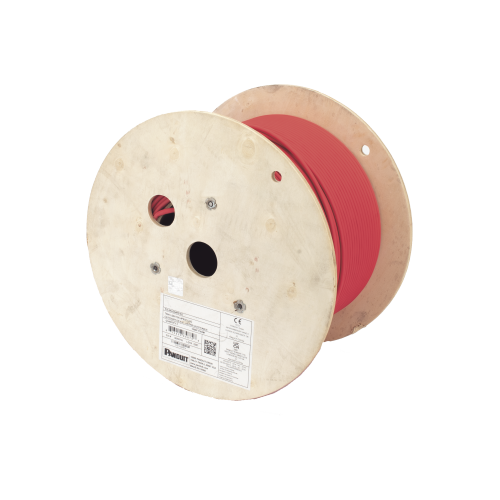 PANDUIT PUL6AHD04RD-EG Bobina de Cable UTP de 4 Pares, Vari-MaTriX, Cat6A, 23 AWG, LSZH (Libre de Gases Tóxicos), Color Rojo, 305m