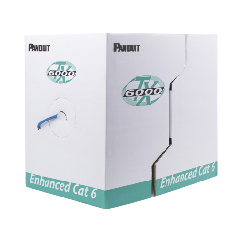 PANDUIT PUR6004BU-FE Bobina de Cable UTP 305 m. de Cobre, TX6000™ PanNet, Reelex, Azul, Categoría 6 Mejorado (23 AWG), PVC (CMR, Riser), de 4 pares