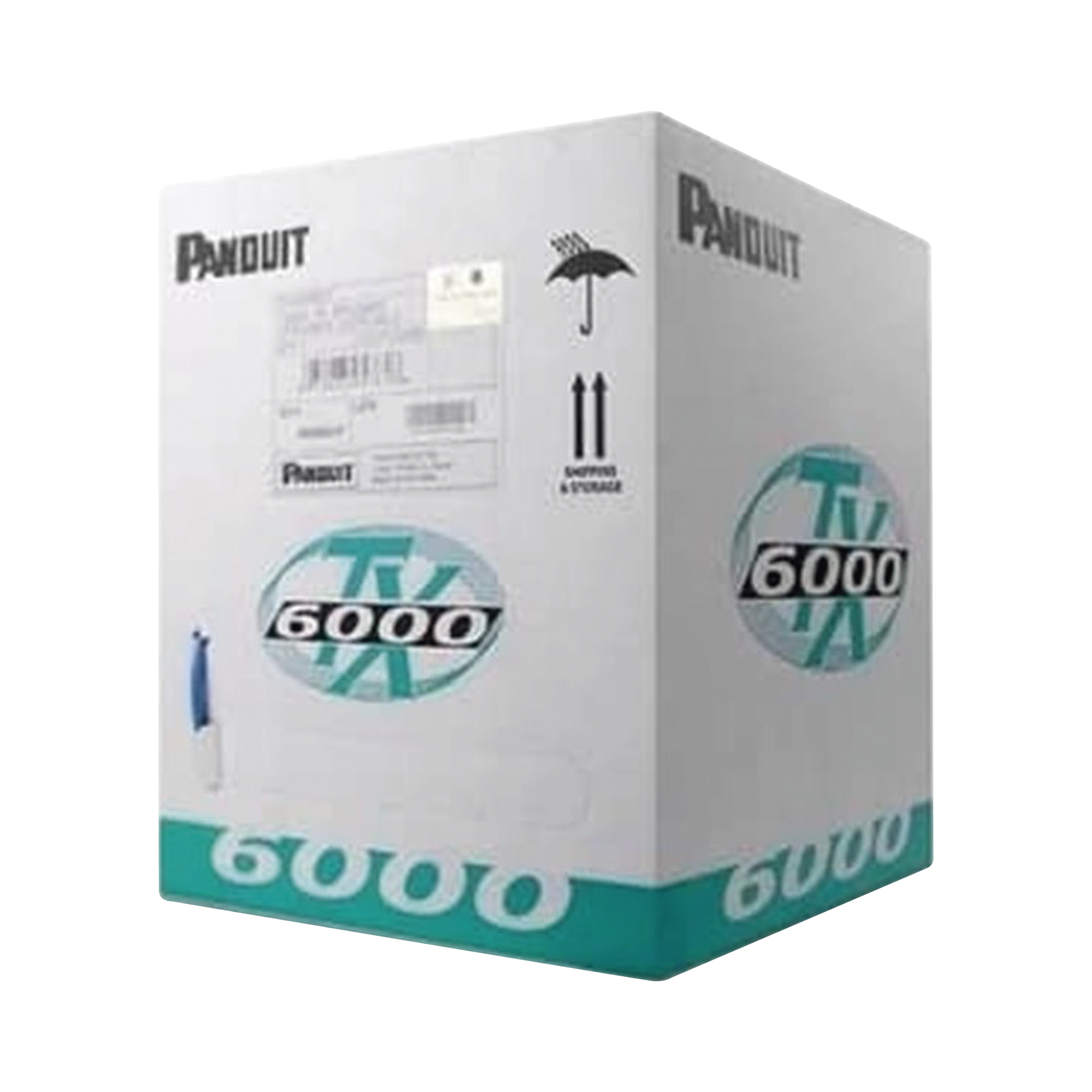 PANDUIT PUR6004WH-FE Bobina de Cable UTP 305 m. de Cobre, TX6000™ PanNet, Reelex, Blanco, Categoría 6 Mejorado (23 AWG), PVC (CMR, Riser), de 4 pares