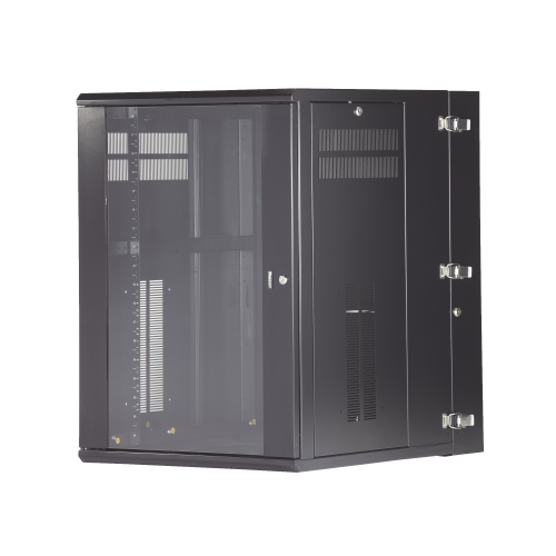 PANDUIT PZWMC1830W Gabinete PanZone de Montaje en Pared, de 19in, Puerta con Ventana de Seguridad, 18 UR, 762mm de Profundidad, Color Negro