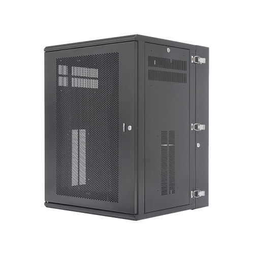 PANDUIT PZWMC18P Gabinete PanZone de Montaje en Pared, de 19in, Puerta Ventilada, 18 UR, 635mm de Profundidad, Color Negro