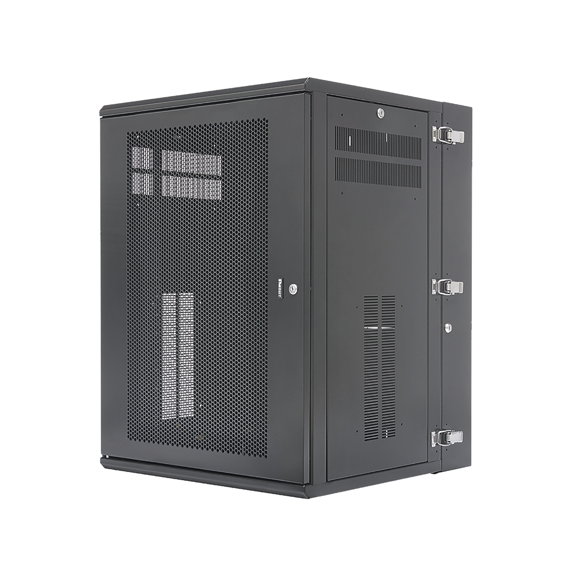 PANDUIT PZWMC18P Gabinete PanZone de Montaje en Pared, de 19in, Puerta Ventilada, 18 UR, 635mm de Profundidad, Color Negro