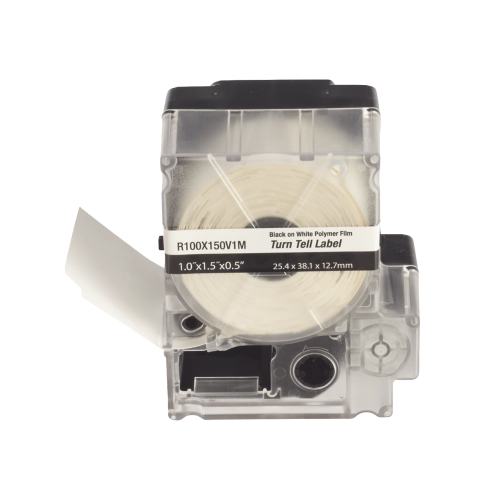 PANDUIT R100X150V1M Casete de 100 Etiquetas Autolaminadas Turn-Tell, Con Rotación para Mejor Visibilidad, para Cables de Redes de Cobre o Fibra Óptica, de 5.5 a 7.1 mm de Diámetro