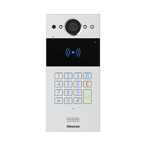 AKUVOX R20KSIP Videoportero SIP, Teclado y Lector de Tarjeta, Notificación App, Notificación Llamada Telefónica, Configuración en la Nube, POE, IP65, Cámara de 2 MP, NFC, PIN Temporal para Visitas, Control de 2 Puertas
