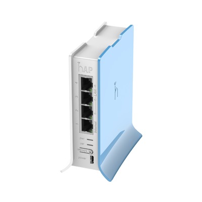 MIKROTIK RB941-2ND-TC (hAP lite TC) 4 Puertos Fast Ethernet, Wi-Fi 2.4 GHz 802.11 b/g/n y base tipo Torre