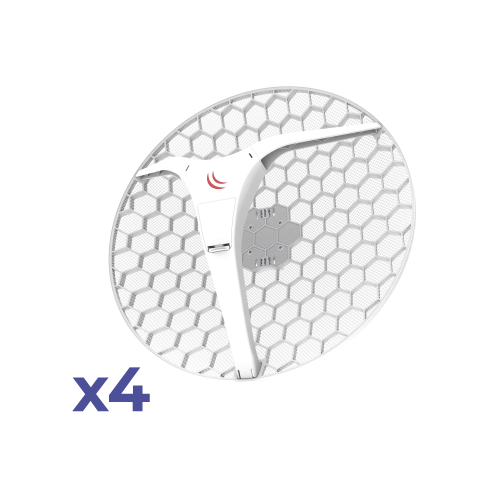 MIKROTIK RBLHGG-5ACD-XL4PACK (LHG XL 5 ac 4 Pack) CPE y PtP en 5GHz 802.11 a/n/ac con Antena de Rejilla de 27dBi. «Ahora con Más Velocidad y Mayor Distancia»