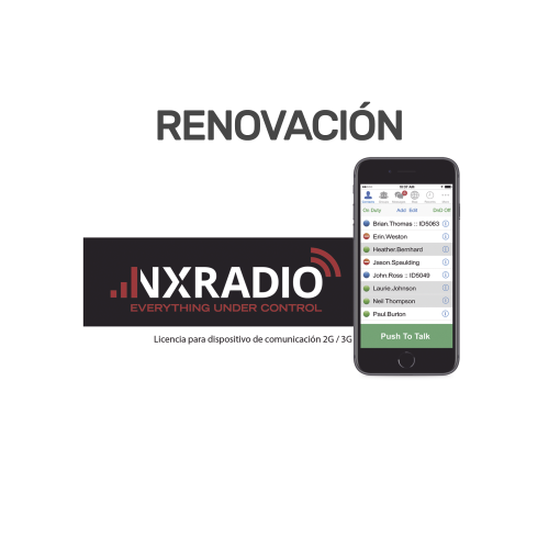 NXRADIO RENOVACIONNXRADIO Renovacion de Servicio Anual NXRadio para Dispositivos Android, iOS, Despacho en PC, VEPG3, VEPG4