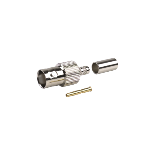 RF INDUSTRIES,LTD RFB-1124-1X Conector BNC Hembra de Anillo para Cables RG-8/X, LMR-240, 9258, Níquel/ Oro/ Delrin.