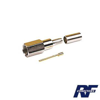 RF INDUSTRIES,LTD RFE-6000-C Conector FME Macho de anillo plegable para cable RG-58/U, Niquel/ Oro/ Teflón.