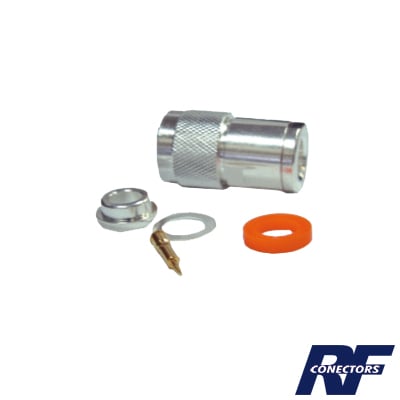 RF INDUSTRIES,LTD RFN-1002-1SI Conector N Macho de Rosca para Cables 9913, RFLASH-1113, 7810A, RG8/U-SYS, CNT-400, 8214, Plata/Oro/Teflón.