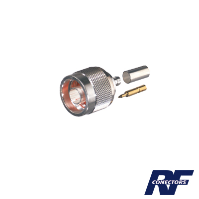 RF INDUSTRIES,LTD RFN-1005-B-03 Conector N Macho de anillo plegable para cable RG-174/U, BELDEN 8216.